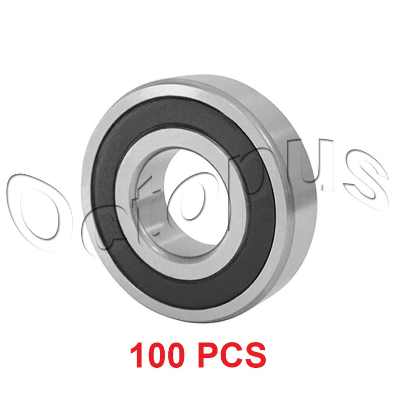 100 Pcs Premium 6001 2RS ABEC3 Rubber Sealed Deep Groove Ball Bearing 12x28x8mm