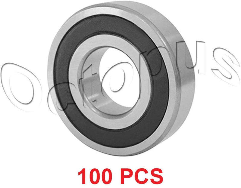 100 Pcs Premium 6201 2RS ABEC3 Rubber Sealed Deep Groove Ball Bearing 12x32x10mm