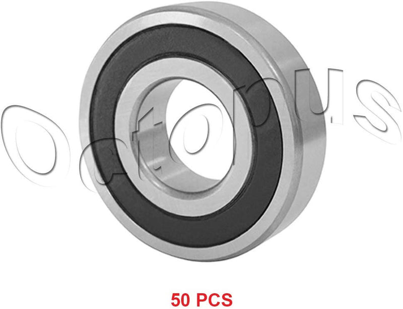 50 Pcs Premium 6802 2RS ABEC3 Rubber Sealed Deep Groove Ball Bearing 15x24x5mm