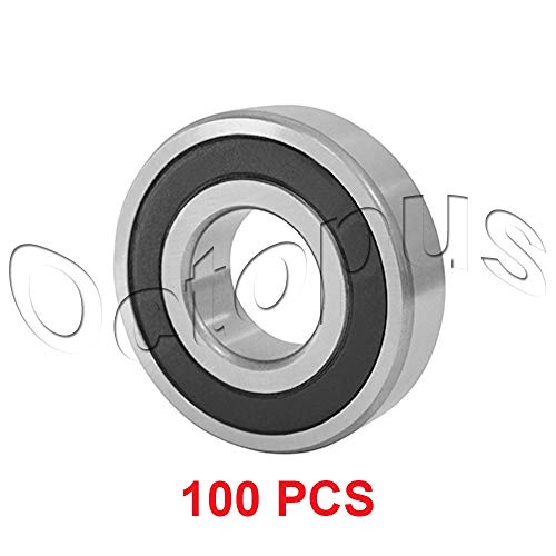 KOB 100 Pcs Premium R16 2RS ABEC1 Rubber Sealed Deep Groove Ball Bearing 1" 2" 0.5"