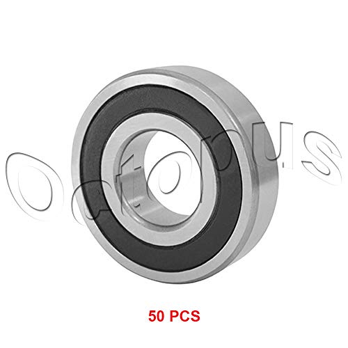 KOB 50 Pcs Premium R16 2RS ABEC1 Rubber Sealed Deep Groove Ball Bearing 1" 2" 0.5"